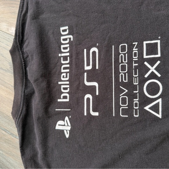 Balenciaga Black PS5 Logo T-Shirt Men’s XL - Picture 5 of 5
